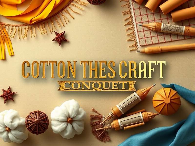 Cotton Craft Conquest Game Banner Showcasing Indian Crafting Elements